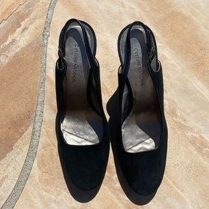 Costume National suede sling-back pumps